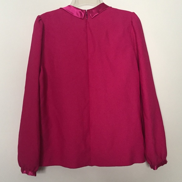 Anna Sui Pink Pleated Front Long Sleeve Blouse - Picture 3 of 14